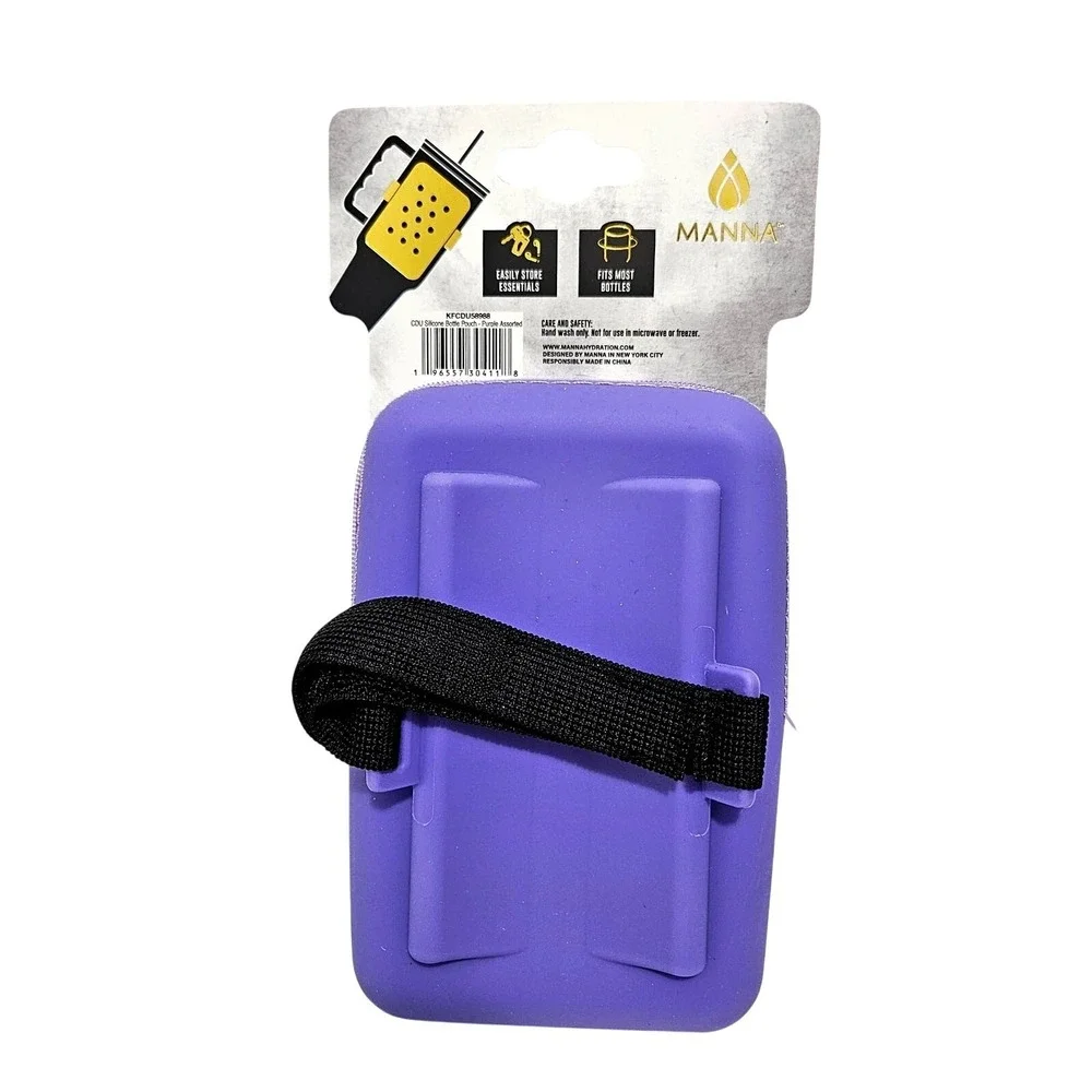Manna Purple Water Bottle Pouch Bag Silicone Charm Holder Stanley Compatible NWT